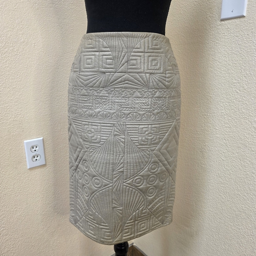 Gianni Versace Vintage Leather Quilted Pencil Skirt